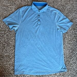 lululemon athletica Men’s Heather Blue Performance Polo Lightweight Breathable